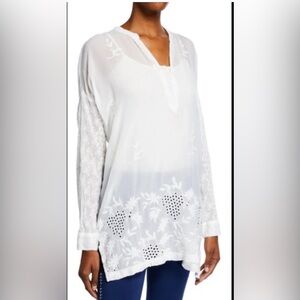 Johnny Was Ellie Long Sleeve White Floral Blouse- Small